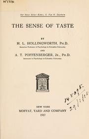 Cover of: The sense of taste. by Harry L. Hollingworth, Harry L. Hollingworth