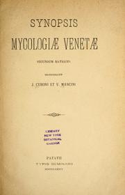 Cover of: Synopsis mycologiae Venetae secundum matrices