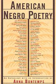 American Negro poetry by Arna Wendell Bontemps