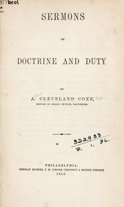 Cover of: Sermons on doctrine and duty. by A. Cleveland Coxe
