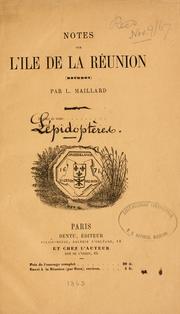 Cover of: Notes sur lile de la Réunion (Borbon): par L. Maillar