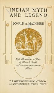 Cover of: Indian myth and legend by Donald Alexander Mackenzie