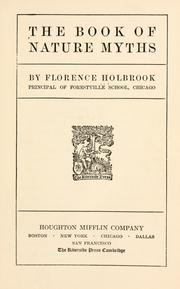 Cover of: The book of nature myths by Florence Holbrook