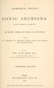 Cover of: A geometrical treatise on conic sections by Drew, William Henry