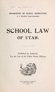 Cover of: School law of Utah. by Utah.