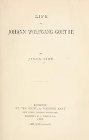 Cover of: Life of Johann Wolfgang Goethe