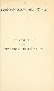 Cover of: A course in interpolation and numerical integration for the mathematical laboratory. by David Gibb