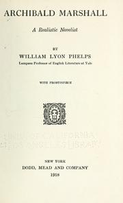 Cover of: Archibald Marshall by William Lyon Phelps