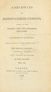 Cover of: Anecdotes of distinguished persons by Seward, William, Seward, William