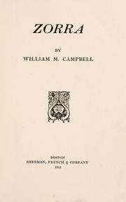 Cover of: Zorra. by William M. Campbell, William M. Campbell