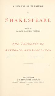 Cover of: The tragedie of Anthonie, and Cleopatra. by William Shakespeare