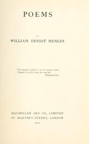 Cover of: Poems. by William Ernest Henley