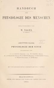 Cover of: Handbuch der Physiologie des Menschen. by Willibald A. Nagel
