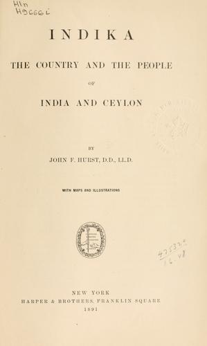 Indika. by J. F. Hurst