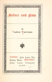 Cover of: Before and now