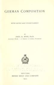 Cover of: German composition by Pope, Paul Russel