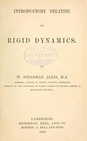 Cover of: Introductory treatise on rigid dynamics.
