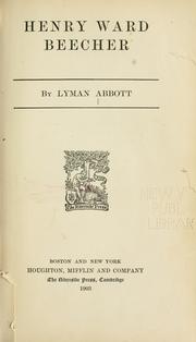 Cover of: Henry Ward Beecher by Lyman Abbott