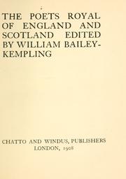 Cover of: Poets royal of England and Scotland by Kempling, William Bailey