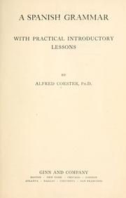 Cover of: A Spanish grammar by Coester, Alfred