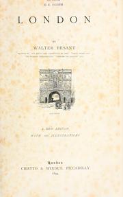 Cover of: London by Walter Besant, Walter Besant