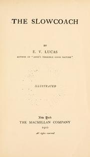 Cover of: The slowcoach by E. V. Lucas