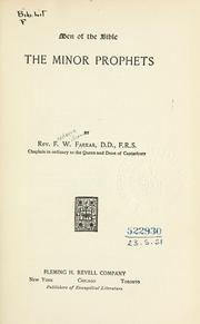 Cover of: The Minor prophets by Frederic William Farrar