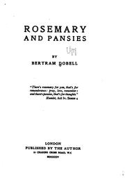 Cover of: Rosemary and pansies by Bertram Dobell, Bertram Dobell