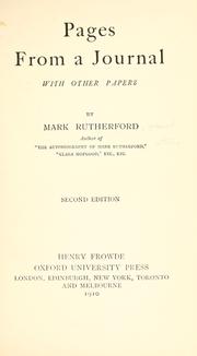 Cover of: Pages from a journal by Rutherford, Mark