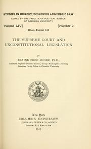 Cover of: The Supreme court and unconstitutional legislation