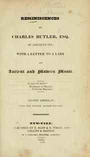 Reminiscences of Charles Butler by Charles Butler