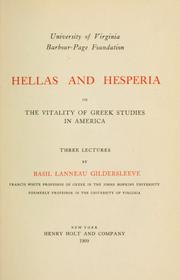 Cover of: Hellas and Hesperia by Basil L. Gildersleeve