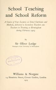 Cover of: School teaching and school reform