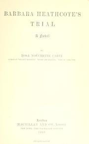 Cover of: Barbara Heathcote's trial. by Rosa Nouchette Carey