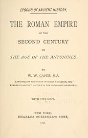 Cover of: The Roman empire of the second century: or, The age of the Antonines