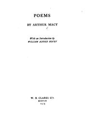 Cover of: Poems by Arthur Macy, Arthur Macy