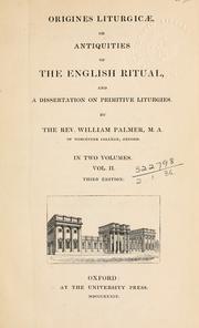 Origines liturgicae by Palmer, William