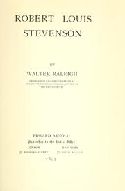 Cover of: Robert Louis Stevenson by Sir Walter Alexander Raleigh