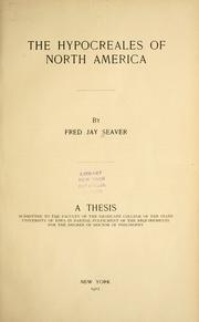 Cover of: The Hypocreales of North America by Fred Jay Seaver