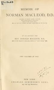 Memoir of Norman Macleod, D.D by MacLeod, Donald