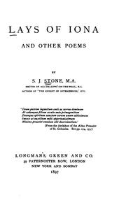 Cover of: Lays of Iona and other poems