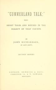 "Cummerland talk" by Richardson, John