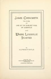 Cover of: James Chenoweth by Alfred Pirtle, Alfred Pirtle