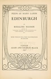 Cover of: Edinburgh by Rosaline Orme Masson