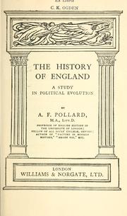 Cover of: The history of England by A. F. Pollard