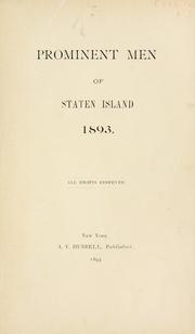 Cover of: Prominent men of Staten Island, 1893. by 