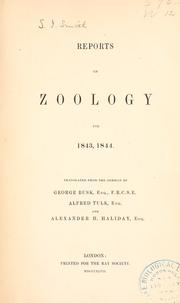 Cover of: Reports on zoology for 1843, 1844