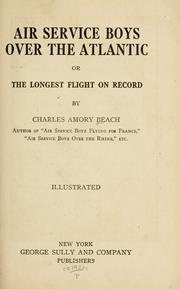 Cover of: Air service boys over the Atlantic.