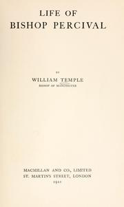 Life of Bishop Percival by William Temple