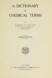 Cover of: A dictionary of chemical terms by Couch, James F.